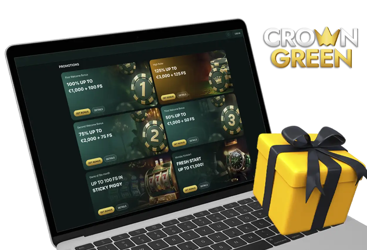 CrownGreen Bonuses Ireland: Welcome Package, Free Spins & Promotions